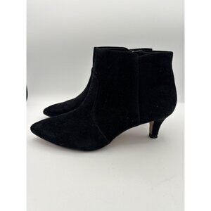 Clarks Womens Black Suede Kitten Heel Ankle Boots Size 7